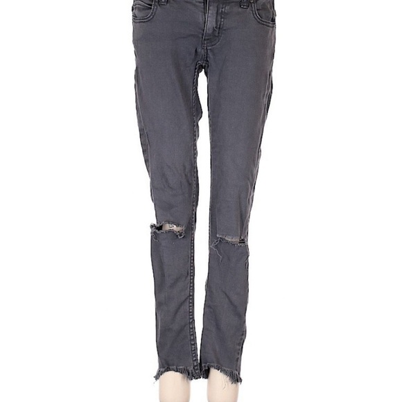 Free People Low Rise Distressed Skinny Jeans - Picture 2 of 5
